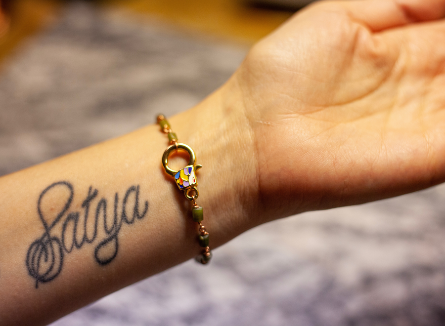 Gorgon Amulet Bracelet | Serpentine & Copper