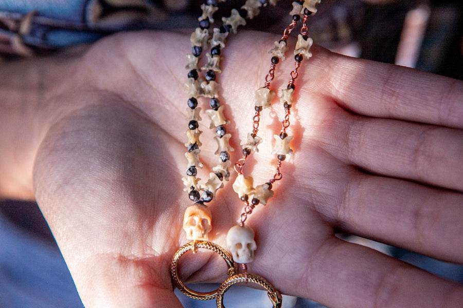Hekate Rosary | Bone, Agate, Obsidian, & Silk