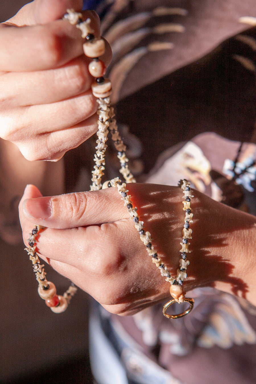 Hekate Rosary | Bone, Agate, Obsidian, & Silk