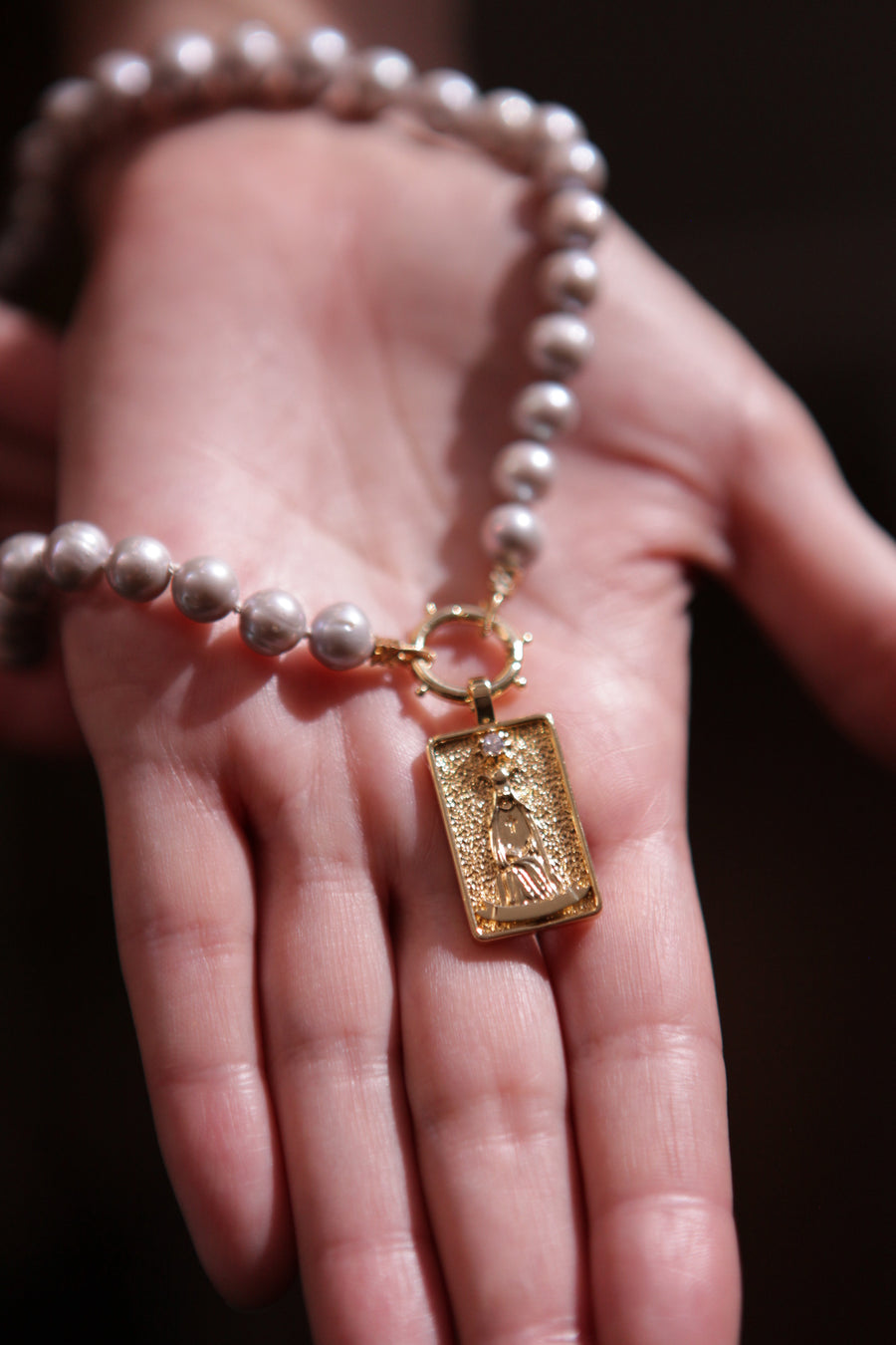 Pearl, Silk, & Gold | Tarot Necklace