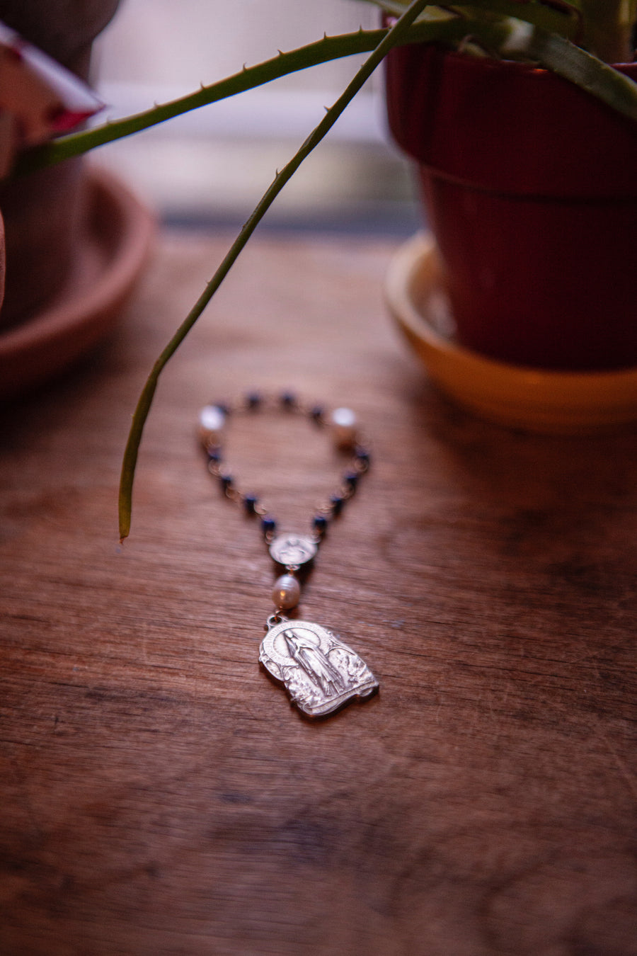 Immaculate Conception Chaplet Rosary | Lapis, Pearl, and Copper